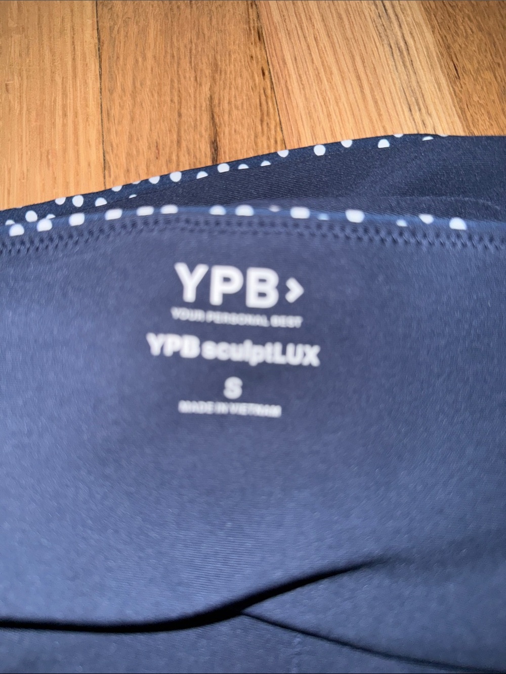 Abercrombie YPB Navy Polka Dot Halter Sports Bra - Picture 3 of 3
